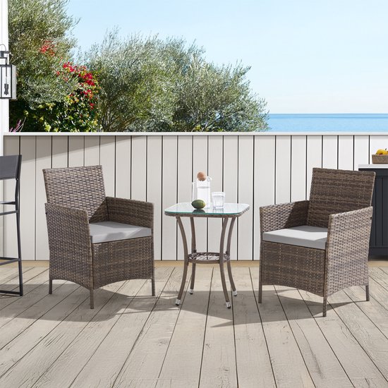 Sabuga hoek loungeset 5-delig naturel rotan incl stoel - AVH Outdoor