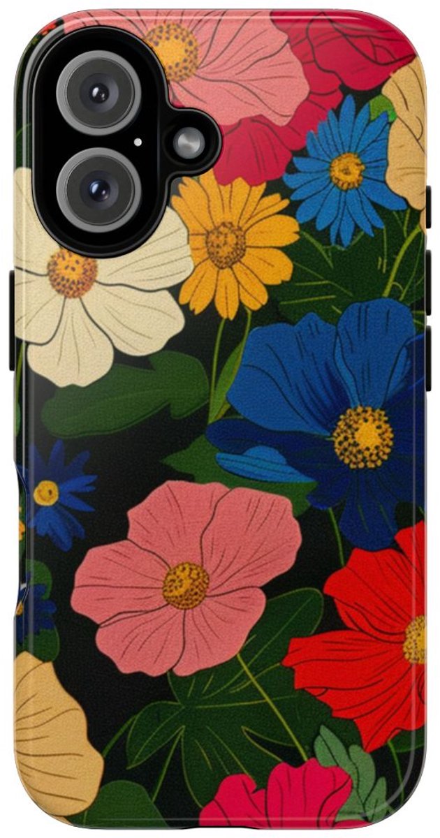 Kleurrijk Bloemenpatroon – Telefoonhoesje Geschikt voor iPhone 16