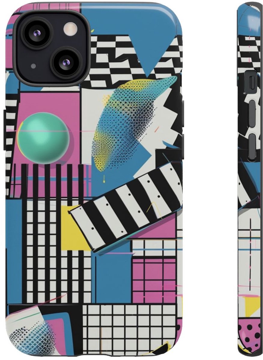 Kleurrijk Geometrisch Abstract Patroon – Telefoonhoesje Geschikt voor iPhone 13