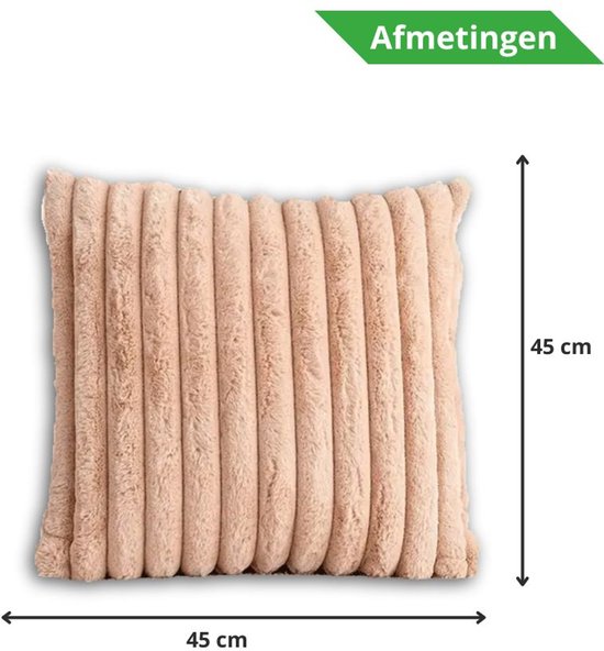 Set de 2 Coussins décoratifs 45x45 cm Oranje Doux | Tissu côtelé de Luxe double face| Coussins intérieurs inclus | Moelleux, doux, peluche, nounours | Ensemble de coussins décoratifs | Coussins pour canapé à l'intérieur, salon | Coussins Décoration