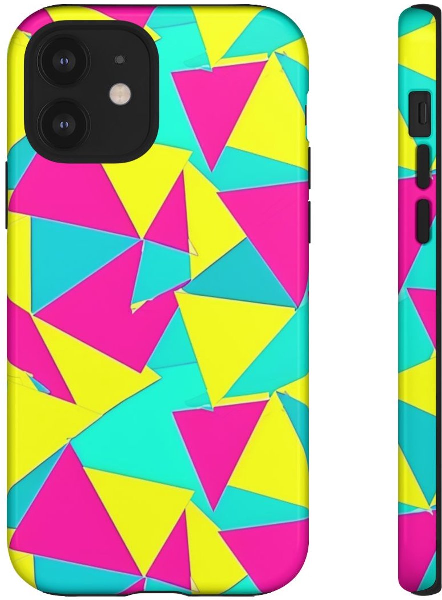 Neon Driehoekenpatroon – Telefoonhoesje Geschikt voor iPhone 12