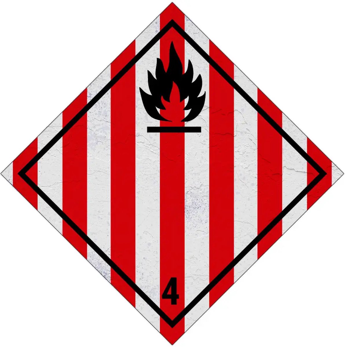 ADR klasse 4.1 brandbare vaste stoffen bord | Sign Again materiaal | 25 x 25 cm
