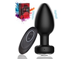 Toys Hub® Vibrerende Buttplug met Afstandsbediening - Ebook Anaal Genot - 10 Vibraties - Voor Mannen & Vrouwen - Waterproof - Vibrator - Buttplugs - Anaal Plug - Sex Toys - Siliconen - Zwart