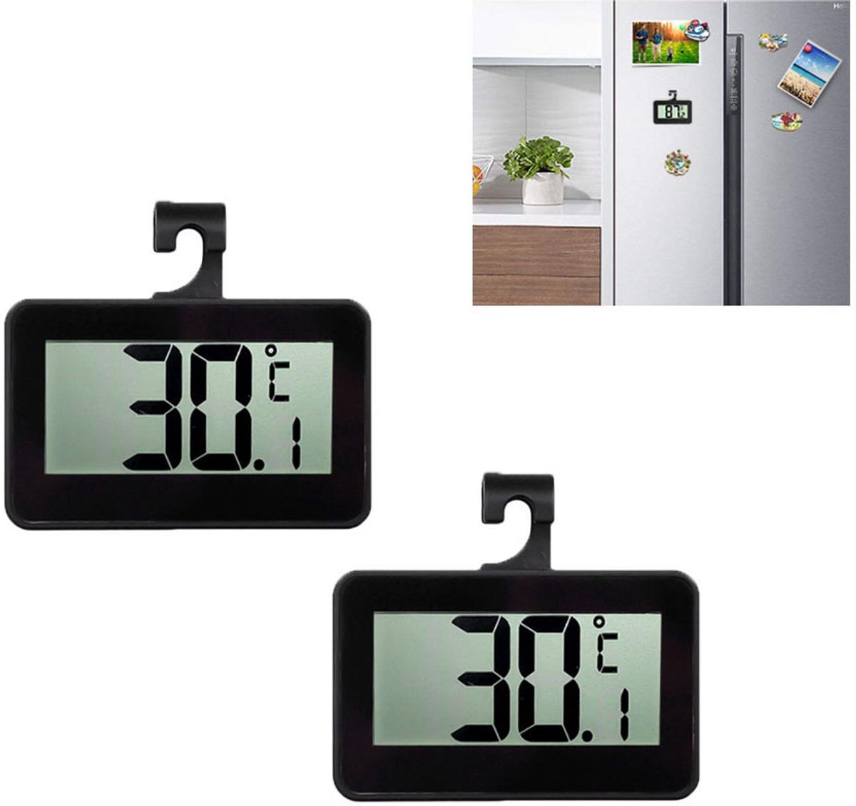 Thermometer - thermometer binnen digitaal - thermometer koelkast - Digitaal Thermometer - Temperatuurmeter binnen - koelkast thermometer digitaal - temperatuurmeter woonkamer - temperatuurmeter digitaal - 6.7*4.3cm - 2 stuks