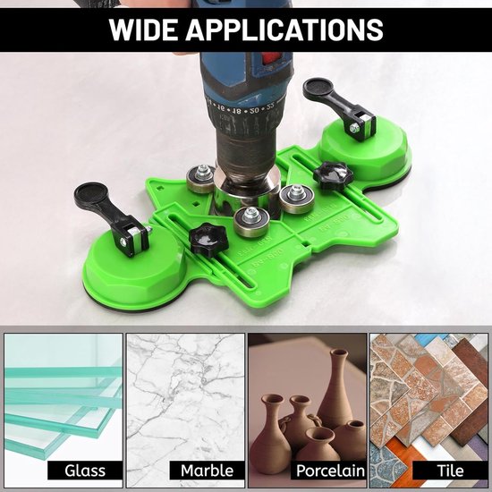 LALAGO Adjustable Drill Finder 4-83mm with Double Suction Cup Positioning Opening Template Diamond Hole Saw for Ceramic, Tiles, Glass, Marble van LALAGO — afbeelding 3