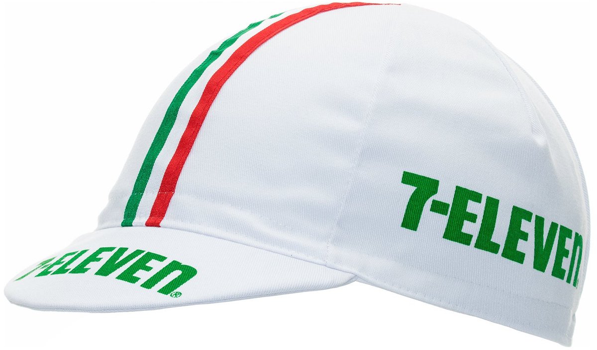 Retro Koerspet 7-Eleven / Fietspetje Wit Groen