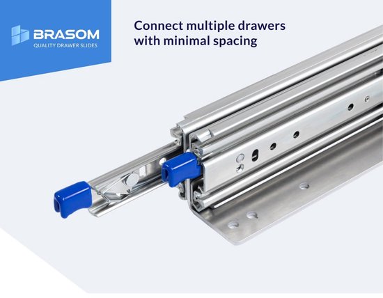 Set de glissières de tiroir + supports de tiroir 30 cm 12" entièrement extensibles et capacité de charge de 250 kg 2 pièces. glissières de tiroir de camping-car robustes 300 mm 12 pouces support de tiroir en aluminium à angle droit