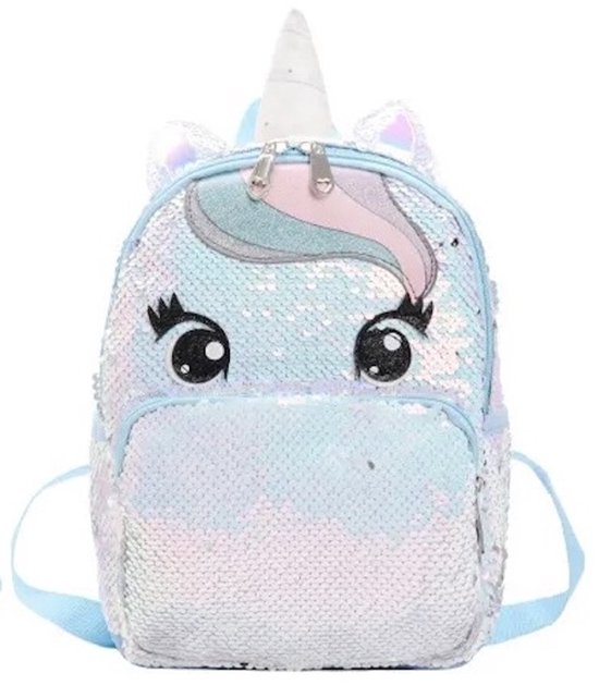 Foto: Unicorn rugzak meisje rugtas unicorn meisjes rugzakken schooltas rugtassen maat s 27cmx22cm glitter pailletten parelmoer