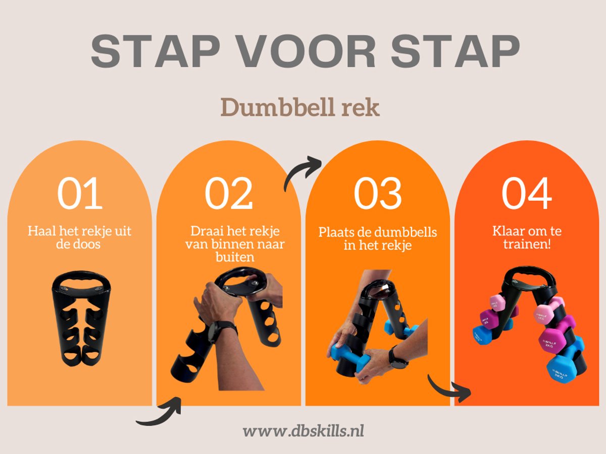 Weekenddeal nu € 59,95 Dumbbells 1,2,3 kg set gewichtenset van 2 gewichten van 1 kg 2 gewichten van 2kg en 2 gewichten van 3 kg nu van € 74,95 voor €59,95 Dumbell rek met dumbbells 1 kg, 2kg en 3kg - Dumbbell toren met gewichten - neopreen dumbbells — afbeelding 3