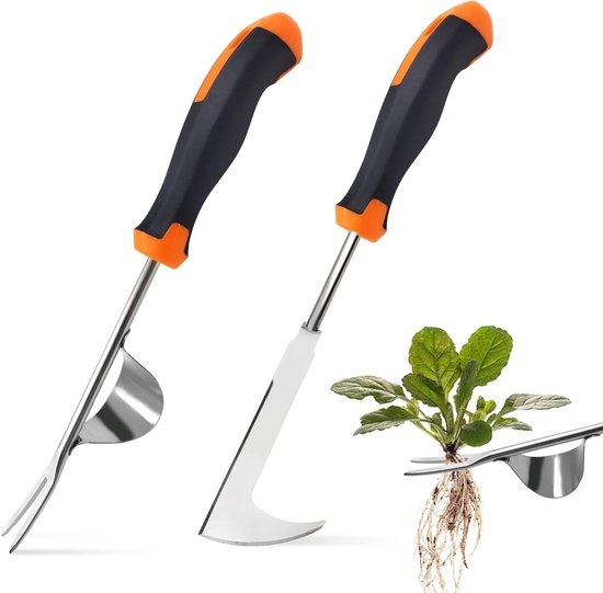 Mitclear Onkruidtrekker met Lange Steel (148cm), 2-in-1 Handmatige