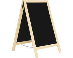 BRASQ Krijtstoepbord Blank - 75x135 CM - Krijtbord - Reclamebord - Stoepbord - Dubbelzijdig - voor Binnen en Buiten - Horeca
