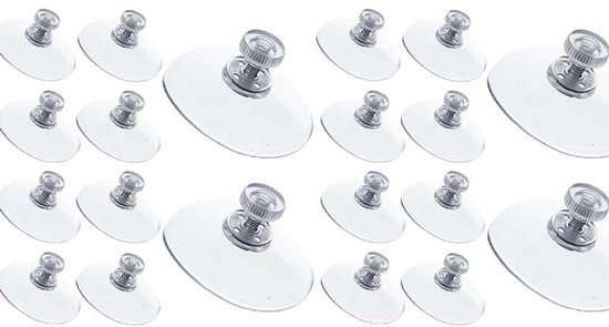 Zuignap met schroefdraad - Transparante Zuignap (50 mm diameter) - 20 Stuks