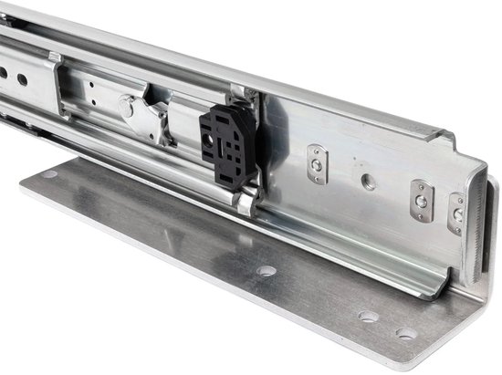 Set de glissières de tiroir 250 kg + montage au sol d'angle 400 mm 16 pouces avec serrure et entièrement extensible - Rails de tiroir courts et lourds verrouillables en entrée/sortie avec supports de faible luminosité 40 cm 16"