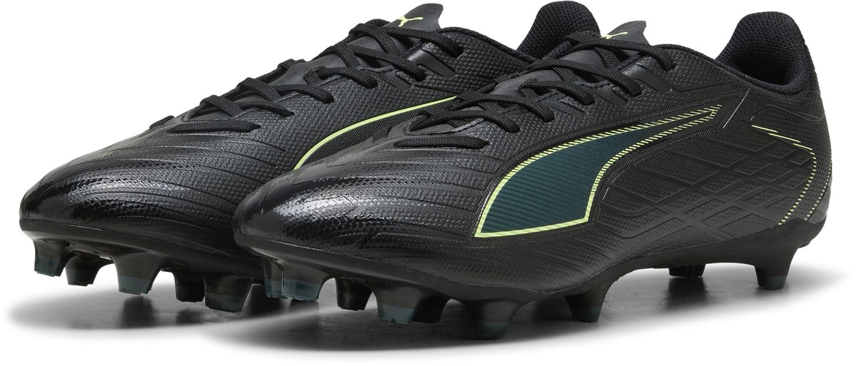 PUMA ULTRA 6 PLAY FG/AG Unisex Sportschoenen - PUMA Black-Fizzy Light-Green Terrain