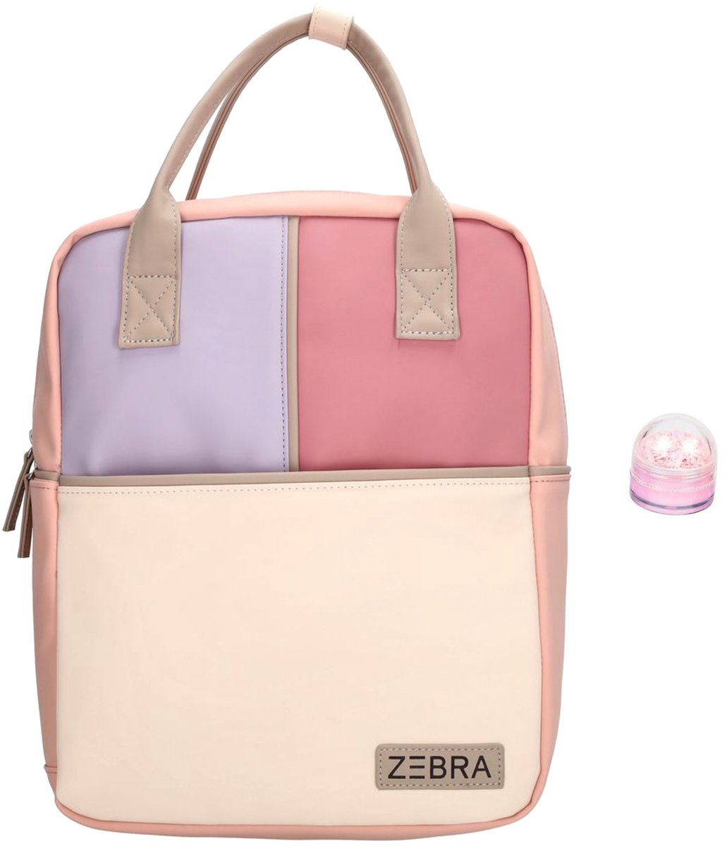 Zebra Rugzak Sterre Pink Colours - kinderrugtas, rugtas, kinderrugzak, schooltas + lipgloss