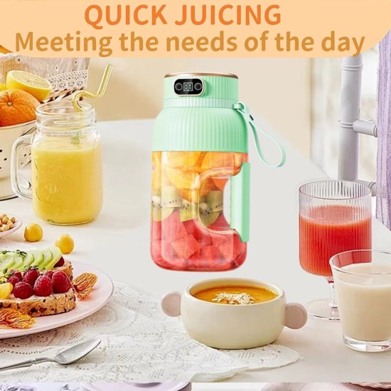 Blender To Go - Smoothie Maker - Roze - Oplaadbare Mini Blender - Smoothies & Shakes - Draadloos & Draagbaar - Fruit Mixer - USB Oplaadbaar - 1.5L van Merkloos — afbeelding 2