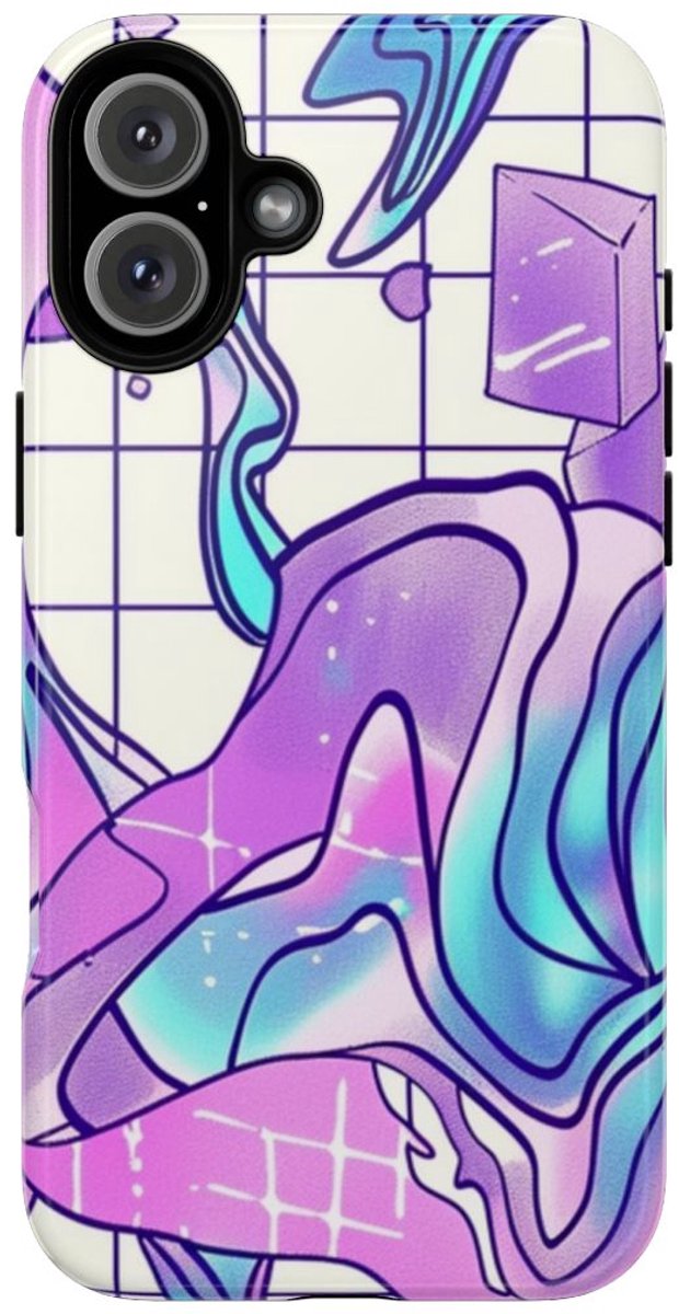 Abstract Kristal Vaporwave Patroon – Telefoonhoesje Geschikt voor iPhone 16 Plus