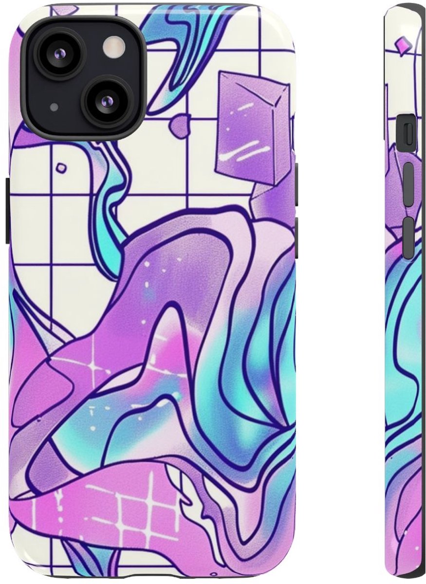 Abstract Kristal Vaporwave Patroon – Telefoonhoesje Geschikt voor iPhone 13