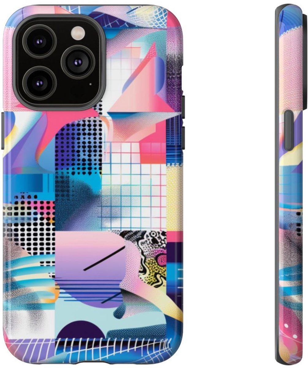 Kleurrijk Abstract Geometrisch Patroon – Telefoonhoesje Geschikt voor iPhone 14 Pro Max