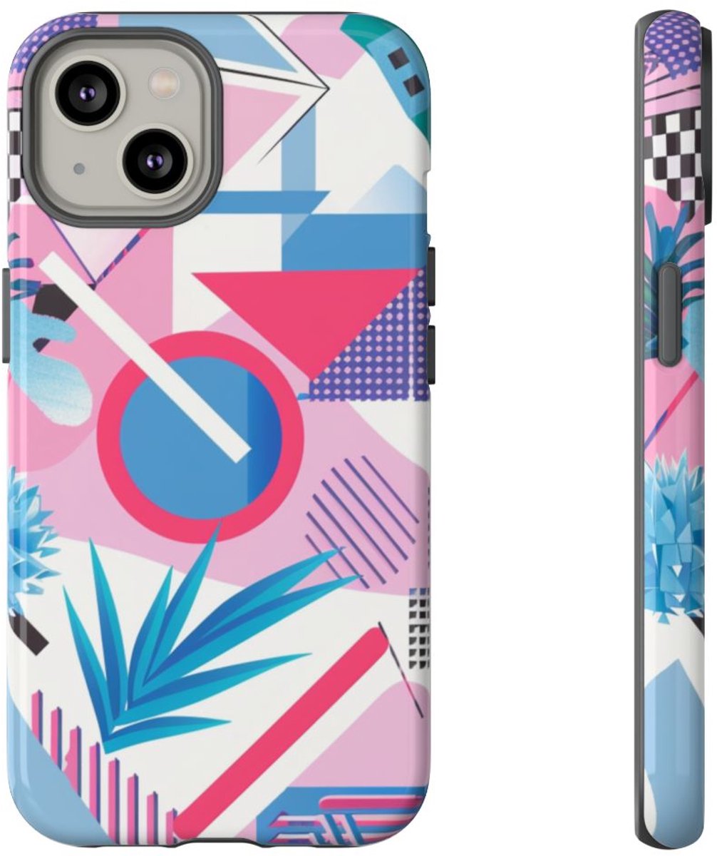 Kleurrijk Geometrisch Abstract Patroon – Telefoonhoesje Geschikt voor iPhone 14