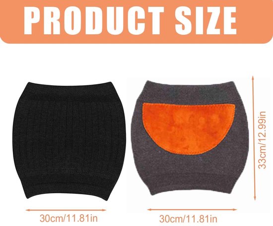 EIROVYA EIR Cashmere nierwarmer voor dames, dikke wollen nierriem, rugwarmer, buikwarmer, elastische bodywarmer, niermanchetten, uniseks, rugwarmer, warmtegordel, zwart, CM, Zwart, CM van EIROVYA — afbeelding 4