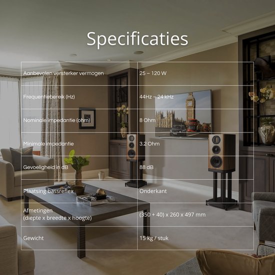Wharfedale EVO 5.2 Boekenplank Speakers - Hifi Stereo Set - Passieve Speaker - 3-Weg Luidsprekers - Walnoot van Merkloos — afbeelding 4