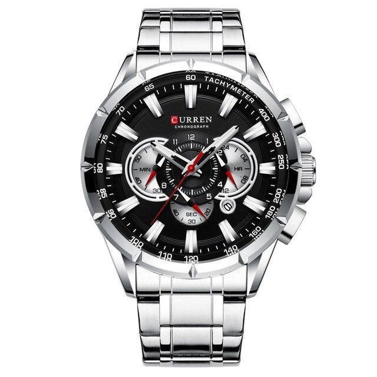 Curren 8363 Herenhorloge Zwart - Robuust Quartz Horloge met Roestvrijstalen Band en Waterbestendigheid