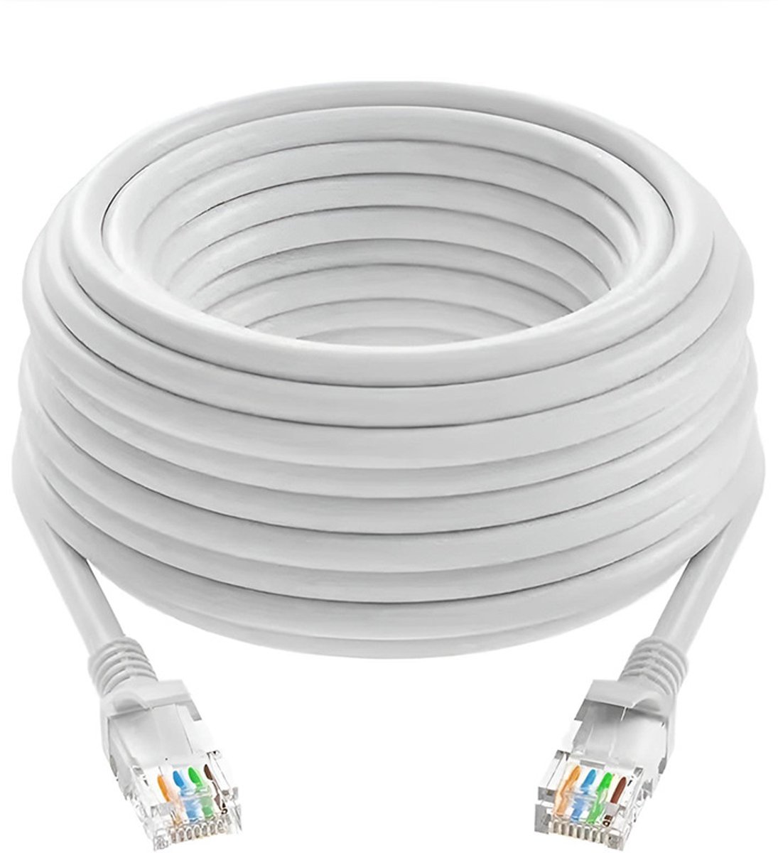 Nereb - RJ45 Netwerkkabel Cat 6 – Internetkabel – 2 meter – 1000 Mbps – Ethernet LAN Kabel – CCA – Wit