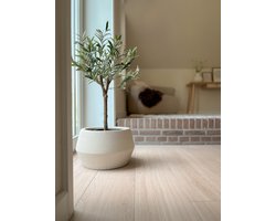 Causeway Bay Grote pot Crea Low Hexa I Sandy White I 36x21cm