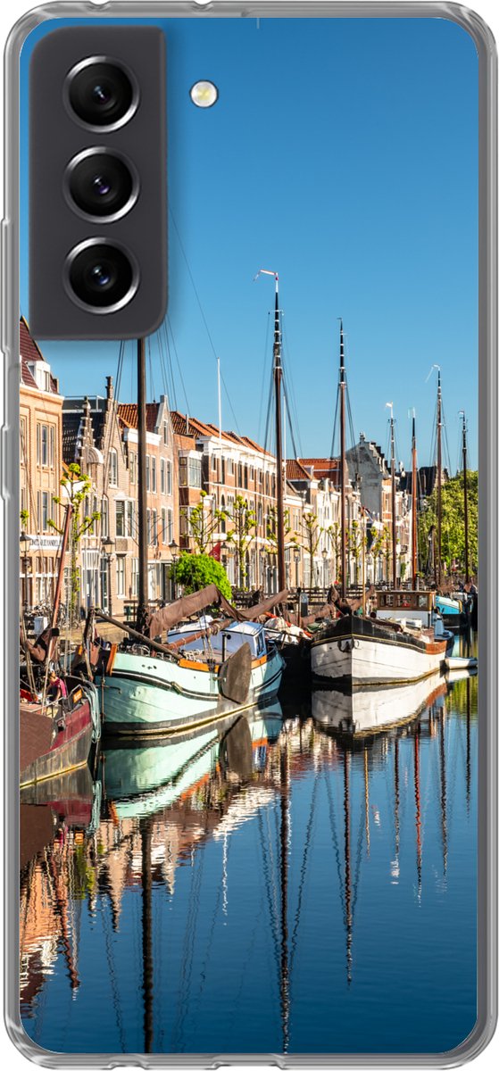 Telefoonhoesje Geschikt voor Samsung Galaxy S21 FE hoesje - Rotterdam - Zomer - Boot - Siliconen Telefoonhoesje Telefoonhoesje