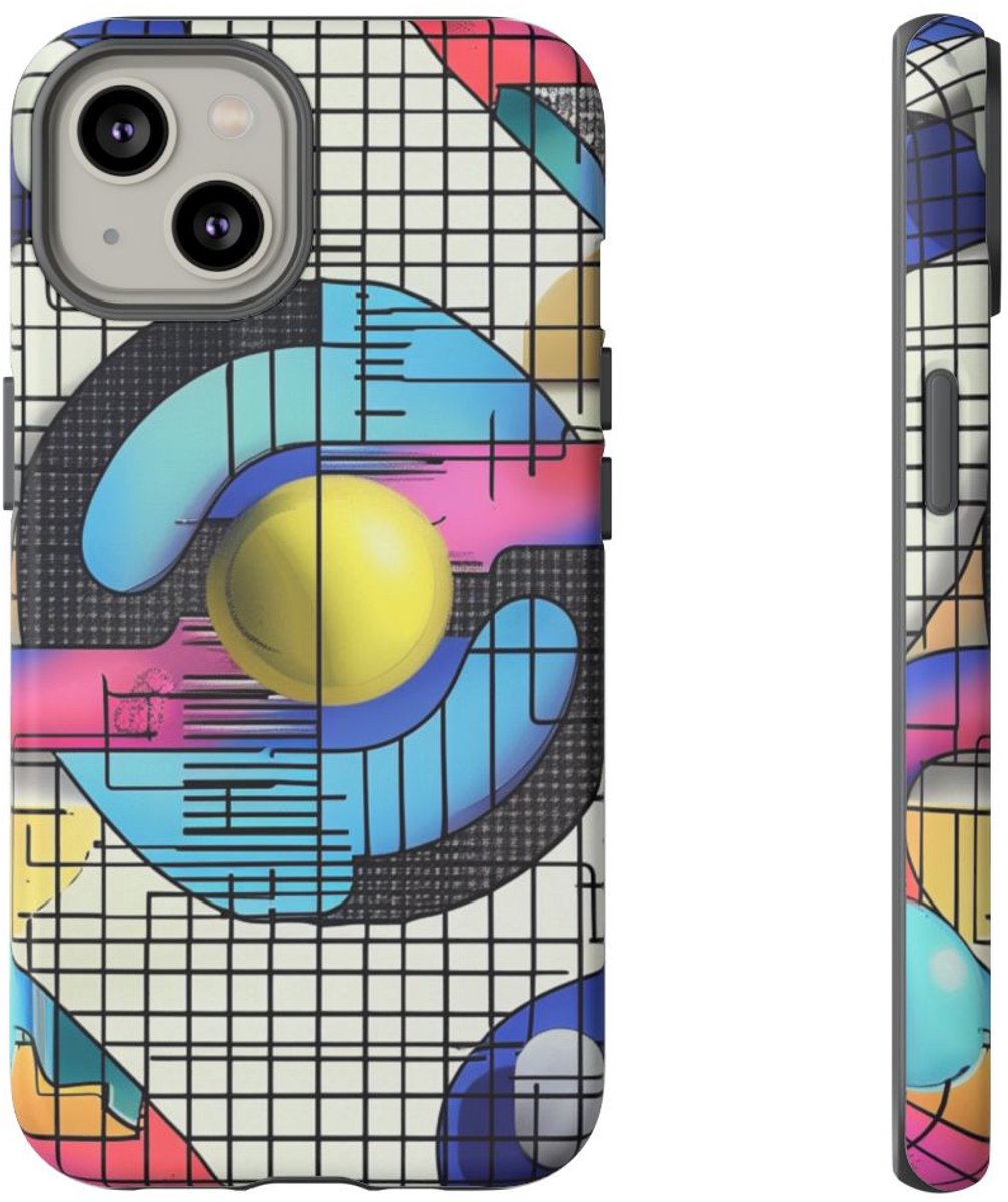 Kleurrijk Geometrisch Abstract Patroon – Telefoonhoesje Geschikt voor iPhone 14