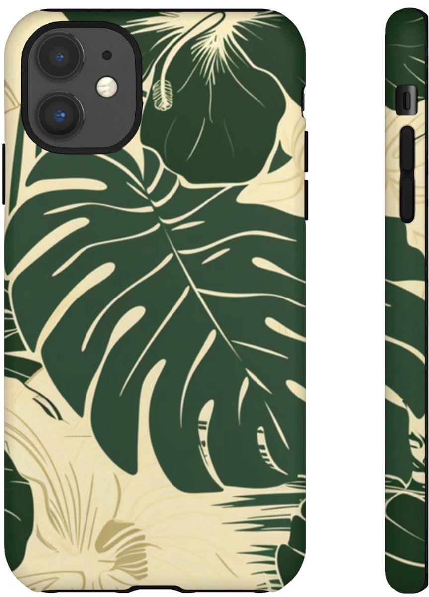Tropisch Blad- en Bloemenpatroon – Telefoonhoesje Geschikt voor iPhone 11