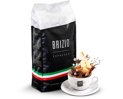 Brizio Espresso – Premium Italiaanse Koffiebonen – 1kg – Donkere Napolitaanse Branding met Chocolade, Hazelnoot & Karamel