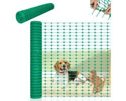 Omheiningsnet van Kunststof – 1m Hoog – 30m Lang – Voor Hond, Kat, Kip Of Kleine Dieren – Licht & Herbruikbaar – Groen