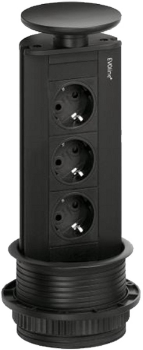 EVOline PowerPort 3xWCD penaarde, Geheel zwart BELGIE