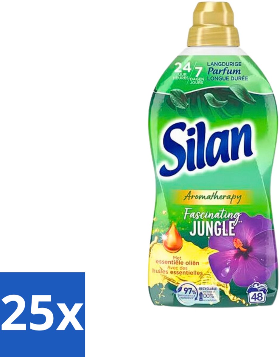 Silan Aromatherapy - Wasverzachter - Fascinating Jungle - Essentiële Oliën en Langdurige Parfum - 48 Wasbeurten - 1.056L - Bulkverpakking - 25 stuks