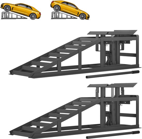 Re-purelife® 2x Auto Oprijplaat met Hydraulische Krik – Oprijbokken ...