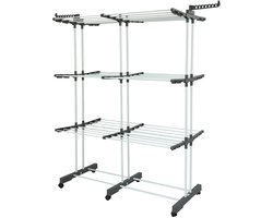 Multifunctioneel droogrek - grote capaciteit - praktisch en modulair - 1 stuk - staal en kunststof
