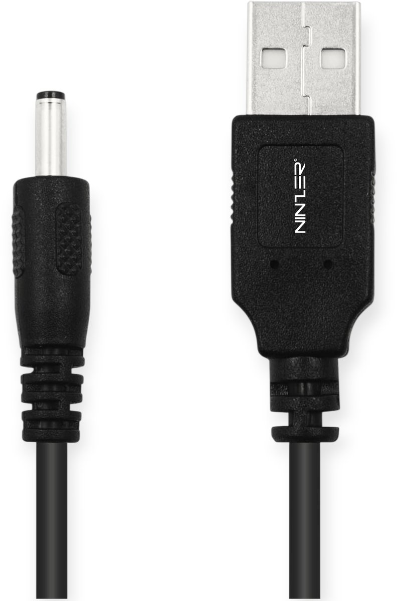 Ninzer USB A naar DC 3.5mm x 1.35mm - Power Plug - 5V Voedingskabel - Universeel - 1 meter