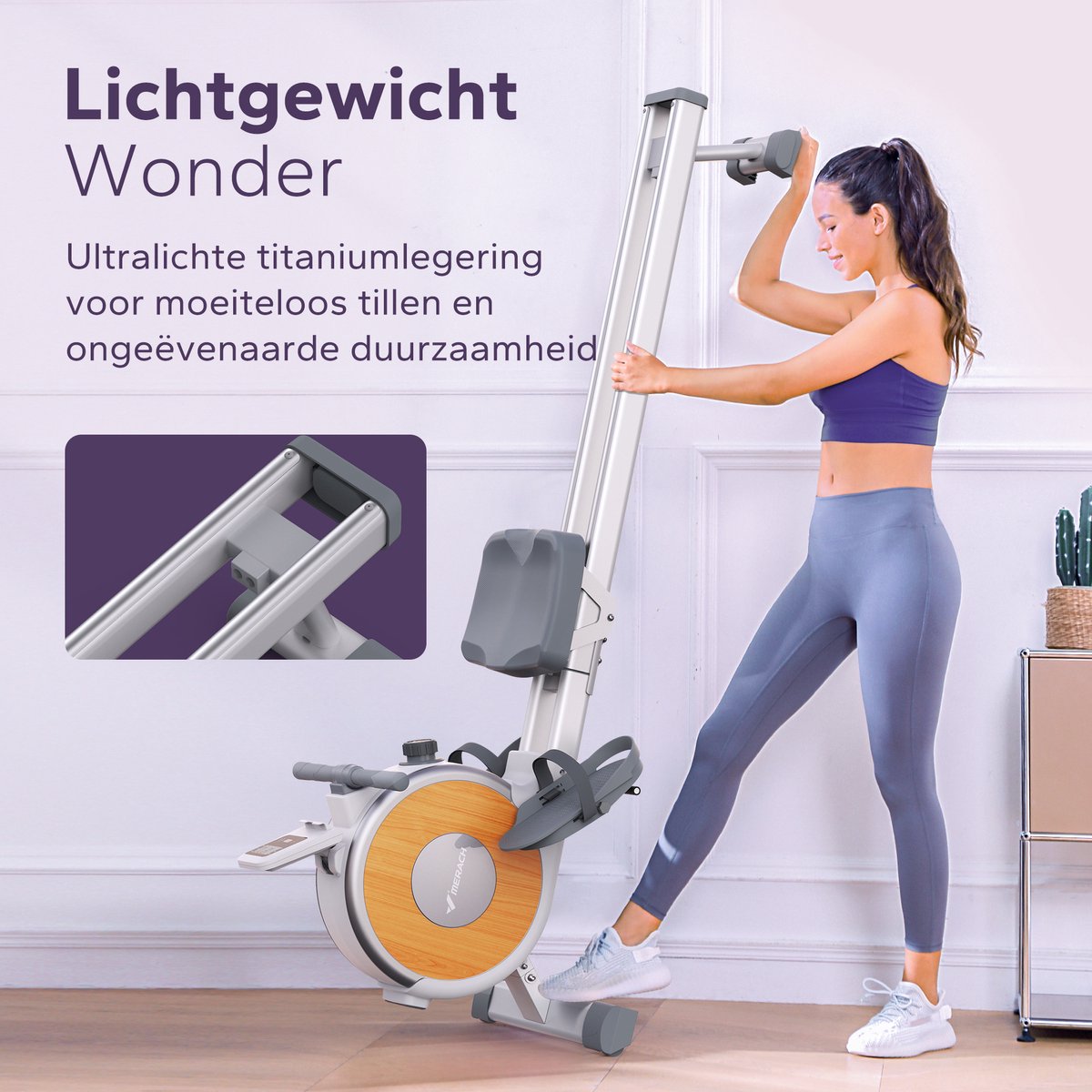 MERACH Roeimachine Thuis Stille Magnetisch Wit 16 - afbeelding 3