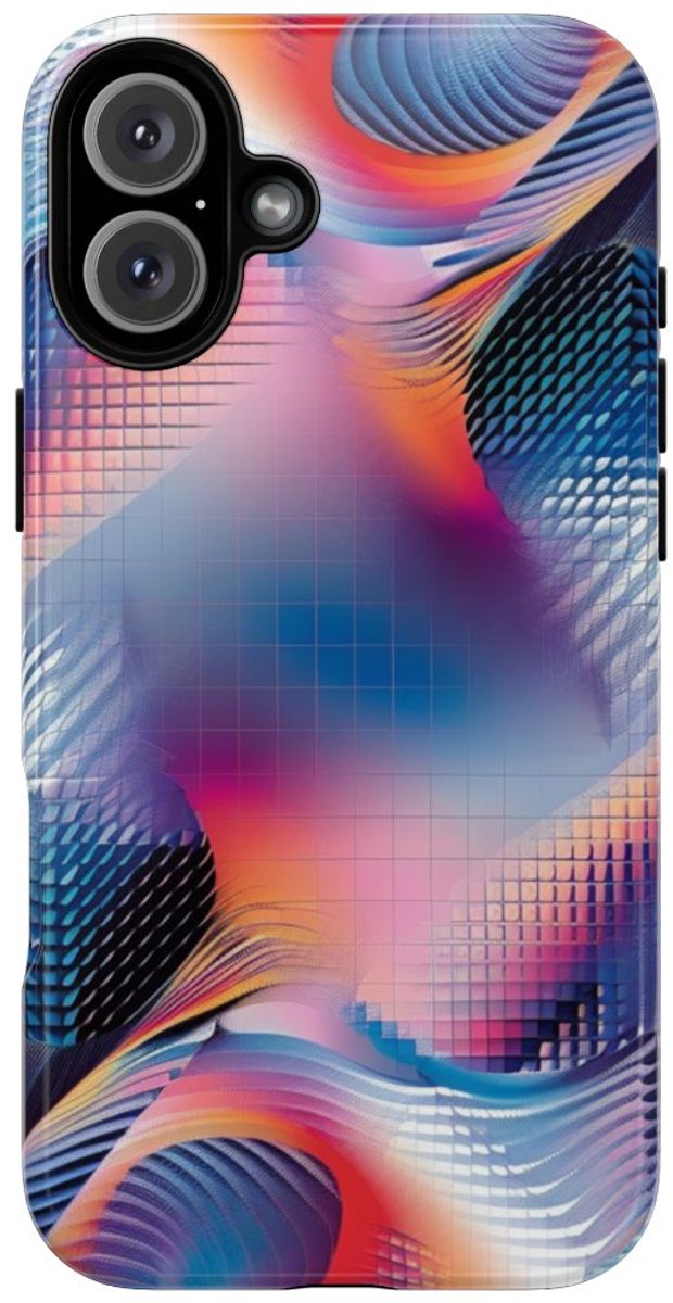 Kleurrijk Abstract Geometrisch Patroon – Telefoonhoesje Geschikt voor iPhone 16 Plus