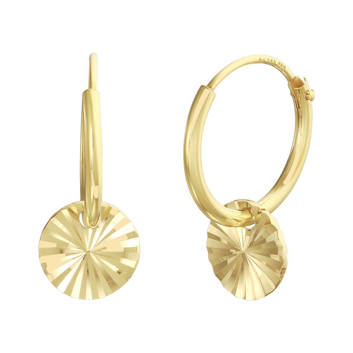 Marie-Celeste Oorringen Rondje Gediamanteerd - Goud