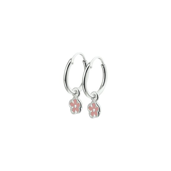 Yep! - Boucles d'oreille anneaux avec pendentif Fleur - Argent