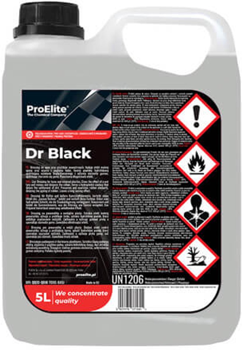 PRO ELITE DR BLACK GLIMMENDE BANDEN EN EXTERIEUR DRESSING 5L