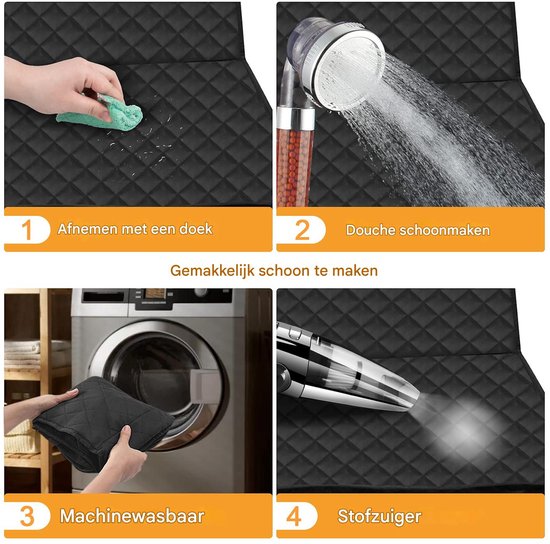 Hondenautostoelhoes - 4-laags beschermende waterdichte achterbankhoes - Voor honden en huisdieren tijdens het autorijden - Houdt stoelen antislip en voorkomt krassen - Voor auto's, vrachtwagens en SUV's - 135 cm L x 46 cm B - Zwart van Merkloos — afbeelding 2