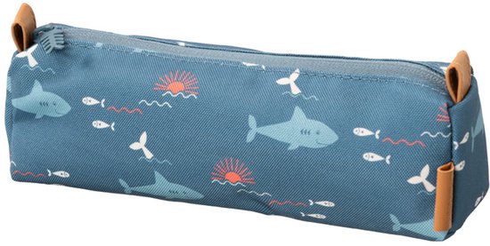 Fresk Étui Garçons – Trousse déperlante - Trousse scolaire - Pot à crayons pour enfants - Fournitures scolaires - - Bleu - Shark