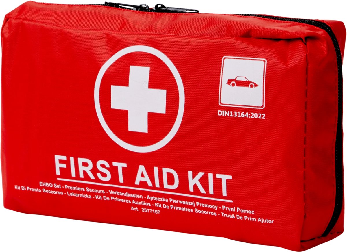 Goedkoopste Auto Verbandtas 41-delig EHBO KIT - Inhoud naar DIN 13164 - Verbandtas auto - EHBO set - verbanddoos met 41 items - 41-delig - met EHBO instructies - verbandtrommel auto motor - ehbo kit auto - verbanddoos auto internationaal - ehbo koffer