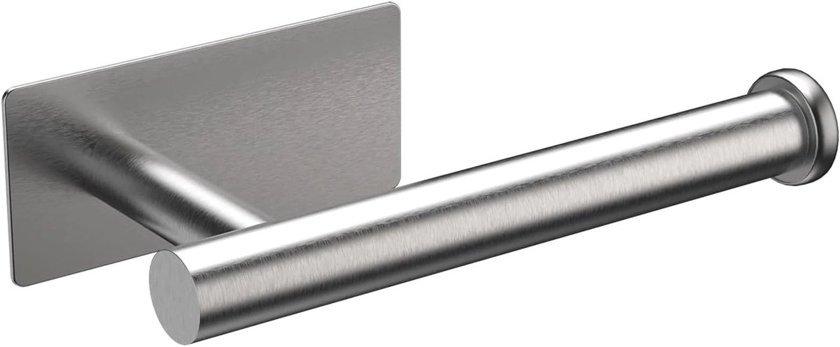 PolkaHome® Chromen toiletrolhouder, wandmontage, zelfklevende toiletpapierhouder voor badkamer en keuken, wc rolhouder , zonder boren, wc rol houder
