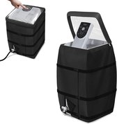 Hoes voor de Verwarmingspomp van een Hottub - 43x38x54cm - Waterdichte Isolatiehoes van 420D Oxford-doek met Aluminiumfolie - Opblaasbare Hottub-verwarmingspomp - met Rits en Tape - Eenvoudig te Installeren - Zwart - Vierkant