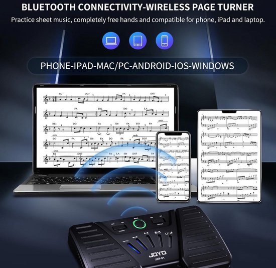 Tavsou Bluetooth Page Turner Pedal Teléfonos Inteligentes Y Tabletas Recargable Pedales Musicales